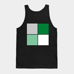 TWO TONE GREEN LIGHT GREEN SQUARE MINIMALIST GRAY BLOCK BLACK LINE RETRO GEOMETRIC SEAMLESS PATTERN FOR SUMMER Tank Top